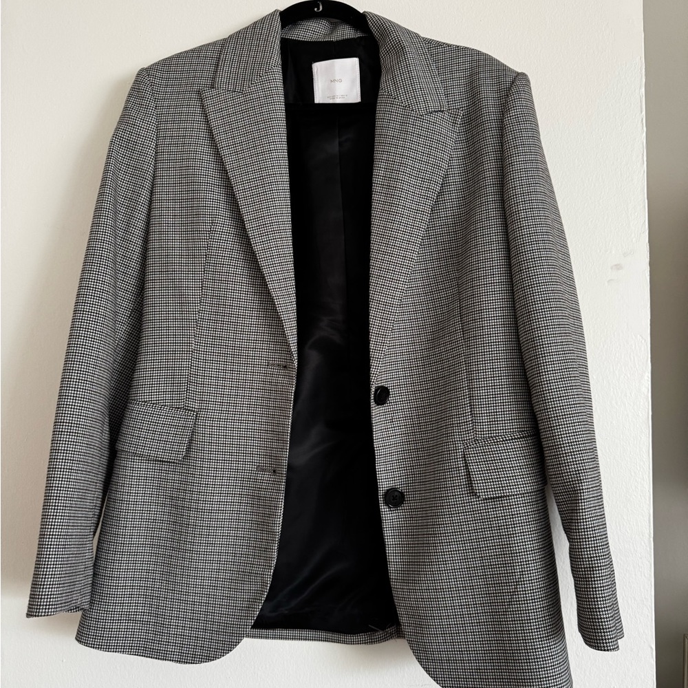 MANGO Gingham Blazer